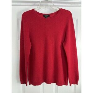 Charter Club 100% Cashmere Red Crew Neck Pullover Sweater XL Long Sleeve Women